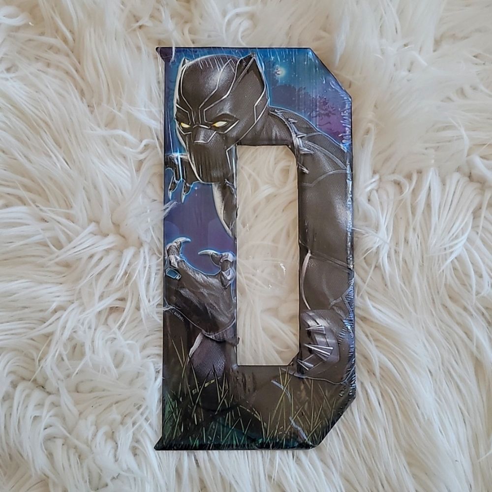 Black Panther Metal Letter "D" Initial, Wall decor NWT